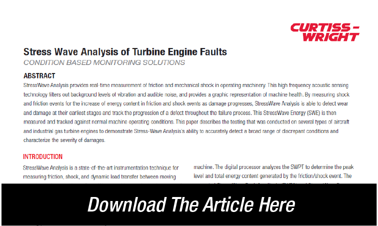 Stress Wave Analysis of Turbine Engine Faults